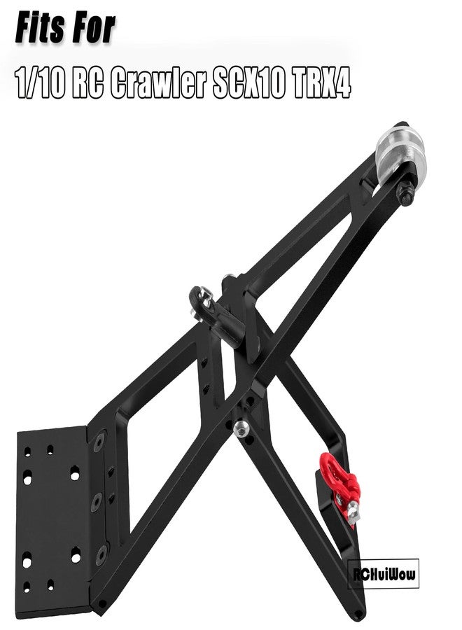 RCHuiWow RC Winch Double Stent Rescue Set Truck Tow Crane Arm Wrecker Kit for 1/10 RC Crawler SCX10 TRX4 Capra LCG Chassis,DIY RC Truck and Tow Build Kit,Black - Image 2